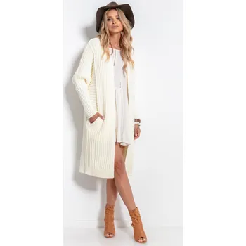 Dámský svetr TopMode Žebrovaný kardigan z vlny 579547