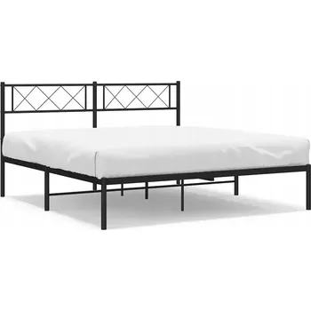 Postel Kovový rám postele černý 207 x 166 x 90 cm pro matraci 160 x 200 cm