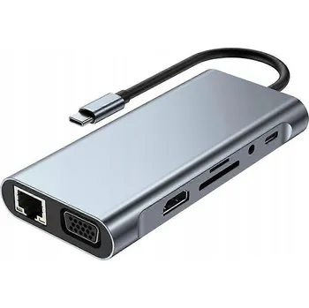 USB hub Adaptér HUB 11v1 USB-C 3.0 HDMI 4K RJ45 SD pro Macbook