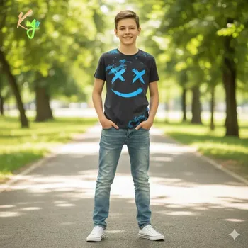 Chlapecké tričko Chlapecké tričko krátký rukáv Kugo FC0379 černé