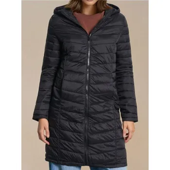 Dámské oblečení Sinsay - Prošívaný kabát s kapucí - černá - 7520A-99X - 7520A-99X-XXS