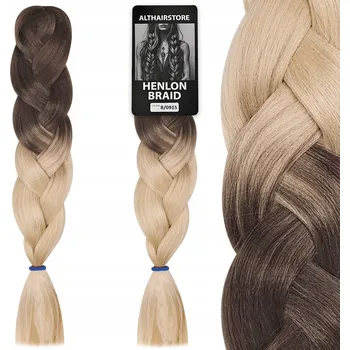 Příčesek Syntetické vlasy 100% Henlon PRO Umělé Ombre Hnědé 60cm #8/0915
