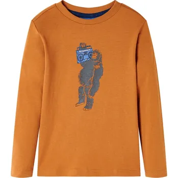 Chlapecké tričko Dětské tričko s dlouhým rukávem tmavě okrové 128 - 8721012030336