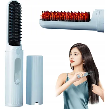 Žehlička na vlasy Přenosný bezdrátový hřeben na rovnání vlasů Mini žehlička na vlasy