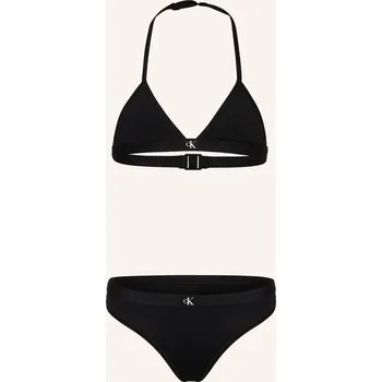 Dámské plavky Calvin Klein Dívčí Trojúhelníkové Bikiny Ck Monogram, černá, 140