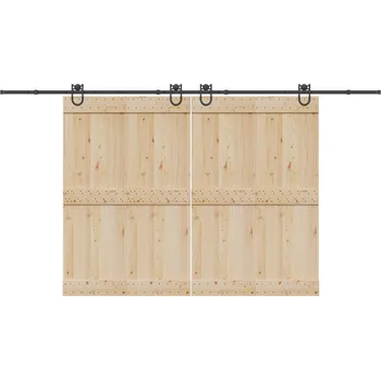 Dveřní kování Sada příslušenství pro posuvné dveře 400 cm ocelová černá - 8721102857959