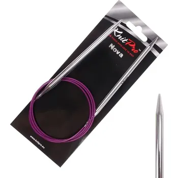 Nástroj na niť a příze KnitPro Nova kruhové kovové fixní jehlice 5,5mm 100cm (KnitPro Nova kruhové jehlice 5,5mm 100cm)