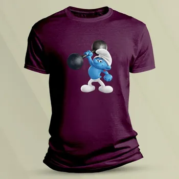 Dětské tričko s potiskem Šmoula Silák velikost 116 Vínová