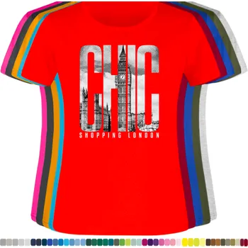 Dámské tričko levne-damske-bavlnene-tricko-potisk-nakup-mesto-Londyn Barva: Red - červená, velikost: XXL