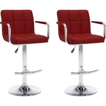 Barová židle Barové stoličky 2 ks vínové umělá kůže - 8720286080894