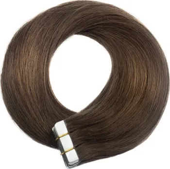 Příčesek TAPE IN vlasy Premium 60 cm – 20 pásků, 50 g, světle hnědá, pravé indické vlasy