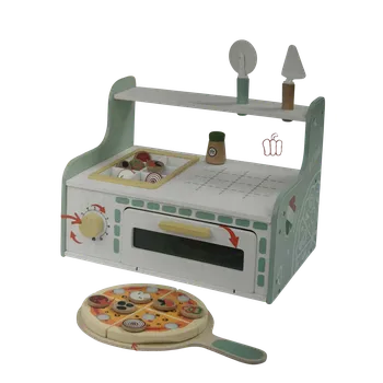 Dětská kuchyňka Kidland Dřevěná dětská sada na pečení pizzy 18 dílna sada