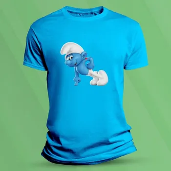 Chlapecké tričko Dětské bavlněné tričko Hefty Smurf velikost 140 Azurová