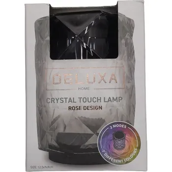 Lampička Křišťálová DOTYKOVÁ LED lampa DELUXA černá
