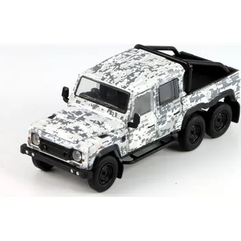 autíčko Land Rover Defender 110 Pick-up 6x6 2016 bílá 1:64 - BM Creations Land Rover - kovový model