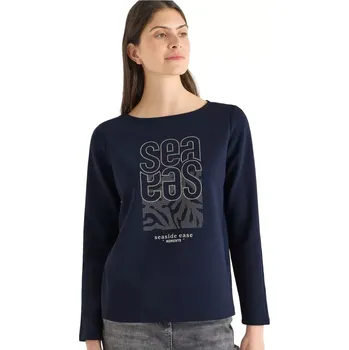 Dámská mikina Dámská mikina s výšivkou Cecil 324558 tmavě modrá velikost L