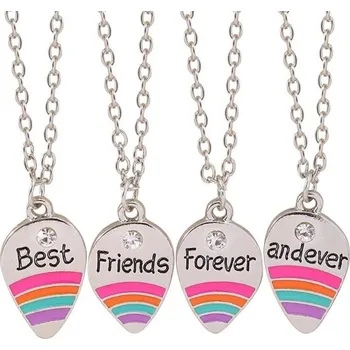 Náhrdelník Přívěskynakrk.cz Náhrdelníky BFF pro 4 DUHOVÉ DÍLKY