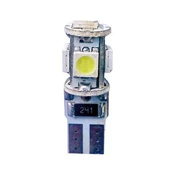 HYPER LED T10 W 2,1 x 9,5 D 5 SMD x 3 čipy 12V 21 / 5W bílá 2ks s odporem