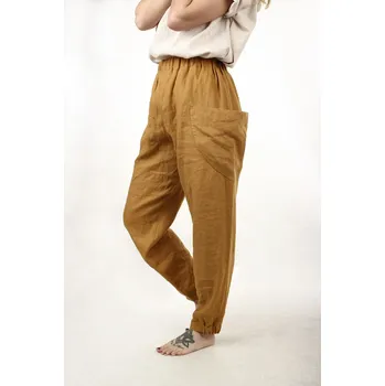 Dámské kalhoty TopMode Lněné široké kalhoty s velkými kapsami 532719