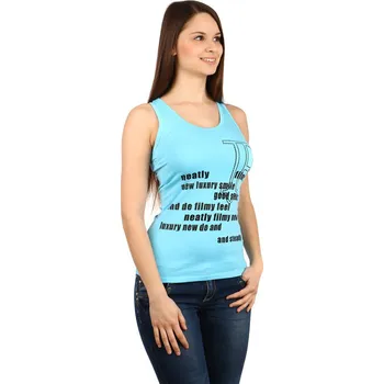 TopMode Dámské tílko s nápisy a kamínky 130857