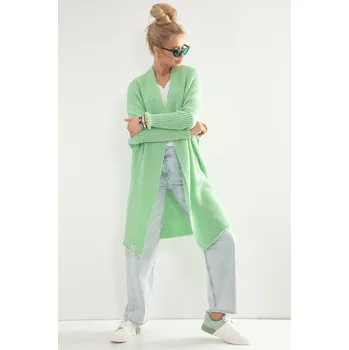 Dámský svetr TopMode Pletený dlouhý kardigan s vlnou 707174