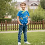 Chlapecké tričko krátký rukáv Kugo WP7313 modré