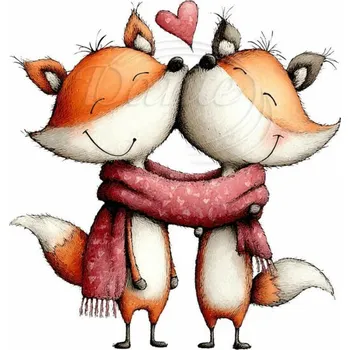 Textilní nažehlovací páska Dante Nažehlovačka Zamilované lištičky - 19 x 20 cm