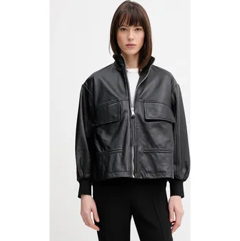 Pánský bomber Kožená bunda bomber AllSaints FLOR W042LE černá 99X, vel. 36