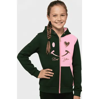 Dívčí mikina DÍVČÍ MIKINA NA ZIP S KAPUCÍ NOVINKA Barva: Světle růžová, Velikost: 152