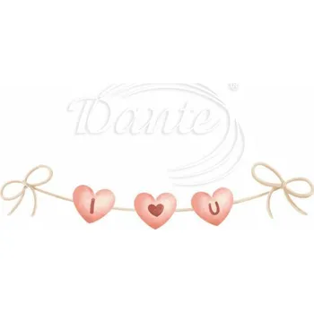 Textilní nažehlovací páska Dante Nažehlovačka srdíčka na provázku i love you,6