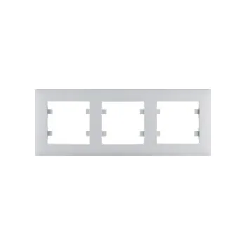 vypínač Rámeček 3-násobný vodorovný, lumina intense, stříbná mat HAGER WL5732