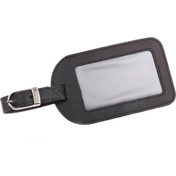 Kožená visačka na zavazadlo segali velká z černé hovězí kůže
