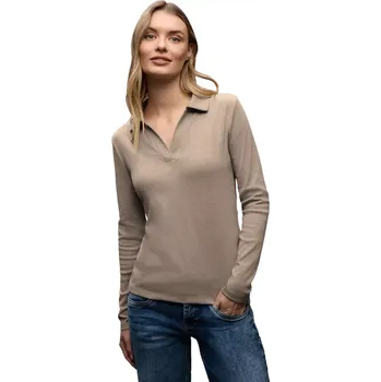 Dámské tričko Dámské žebrované tričko s límečkem Street One 324544 mocca velikost 36