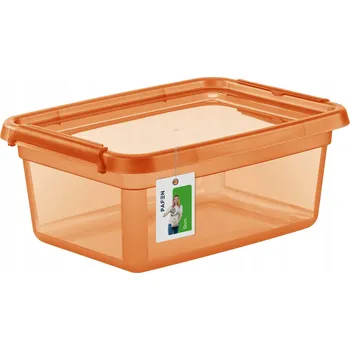 Úložný box Plastová nádoba 12,5 l s víkem oranžová, praktický organizér do domácnosti