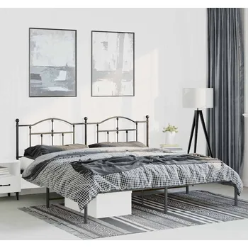 Ložnice vidaXL Kovový rám postele s čelem 193 x 203 cm [353494] Barva: Černá