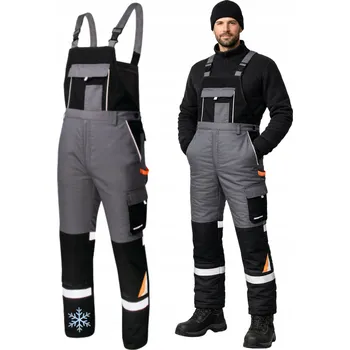 Pánské kalhoty Zateplené pracovní zahradnické kalhoty s reflexními prvky, zimní, pánské, odolné