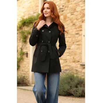 Dámský kabát TopMode Jednobarevný dámský jarní/podzimní trenčkot i pro plnoštíhlé 478536