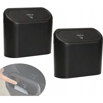Odpadkový koš 2 koše do auta na odpadky s víčky na nápoje, závěsné koše