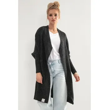 Dámský svetr TopMode Pletený dlouhý kardigan s vlnou 707173