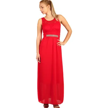 Dámské šaty TopMode Dlouhé šifonové šaty s krajkou 282763