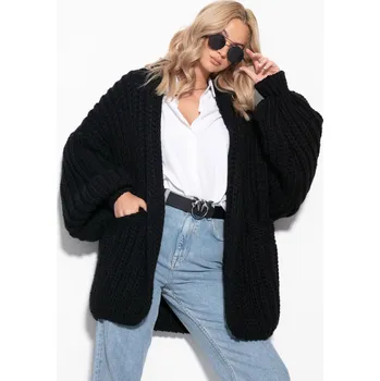 Dámský svetr TopMode Huňatý velký svetr bez zapínání s alpakou 699068