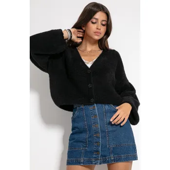 Dámský svetr TopMode Krátký chlupatý kardigan 579678