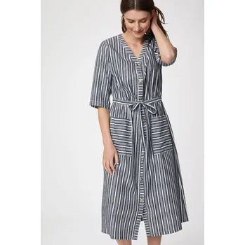 Dámské šaty TopMode Dlouhé konopné šaty s proužky 717542