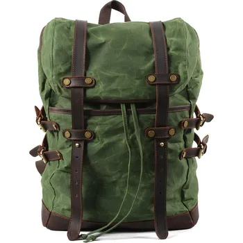 Městský batoh TopMode Retro plátěný batoh s koženými detaily 474931