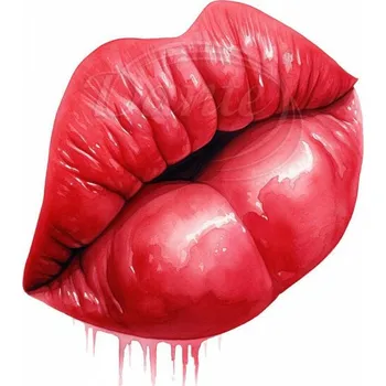 Textilní nažehlovací páska Dante Nažehlovačka Červené rty - 5 x 6 cm