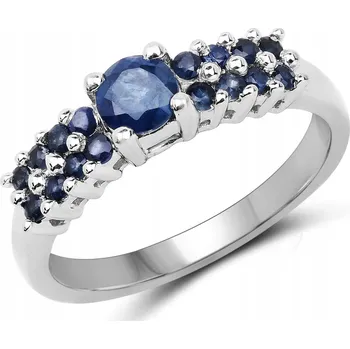 Prsten PŘÍRODNÍ MODRÝ SAFÍR PRSTÝNEK STŘÍBRO 925