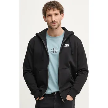 Pánská mikina Mikina Alpha Industries Basic Zip Hoody SL 118342.03 černá 99X, vel. XXL