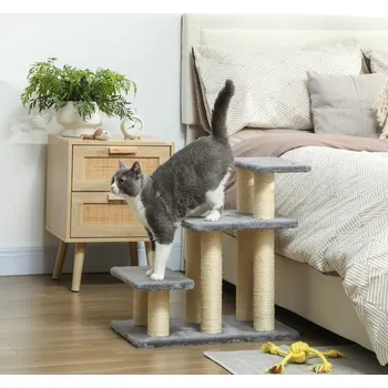 Kočičí schody se sisalovými škrabadly | šedé