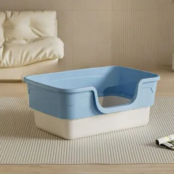 Obraz Velká otevřená toaleta pro kočky 55x39x25 cm, s lopatkou, hluboká + proti rozstřikování