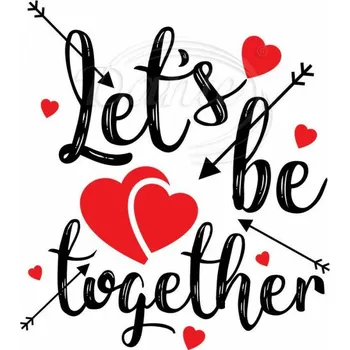 Textilní nažehlovací páska Dante Nažehlovačka Lets be together - 5 x 6 cm